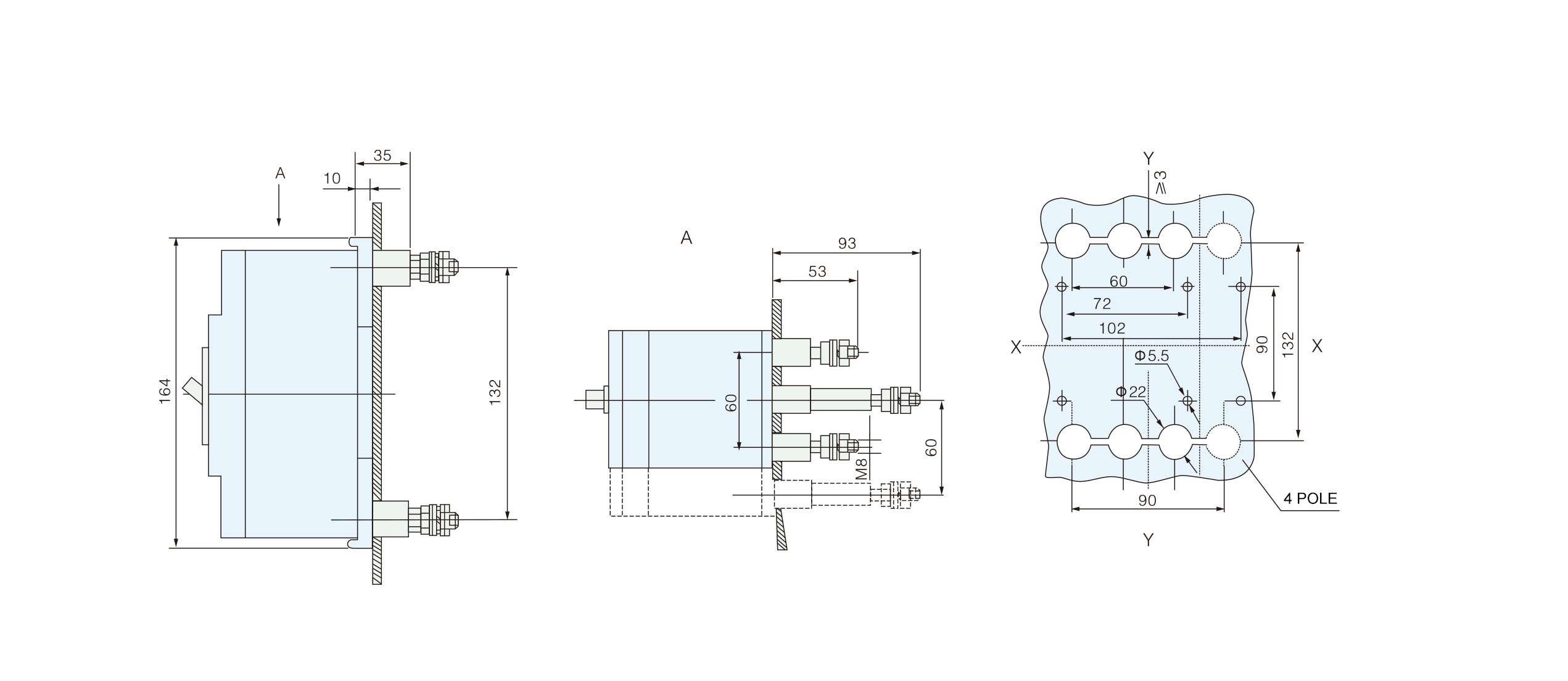 Dimensioni di MCCB